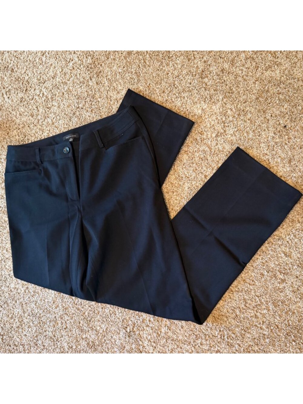 Saks Fifth Avenue Black Straight-Leg Trousers Womens Size 8 Polyester Blend